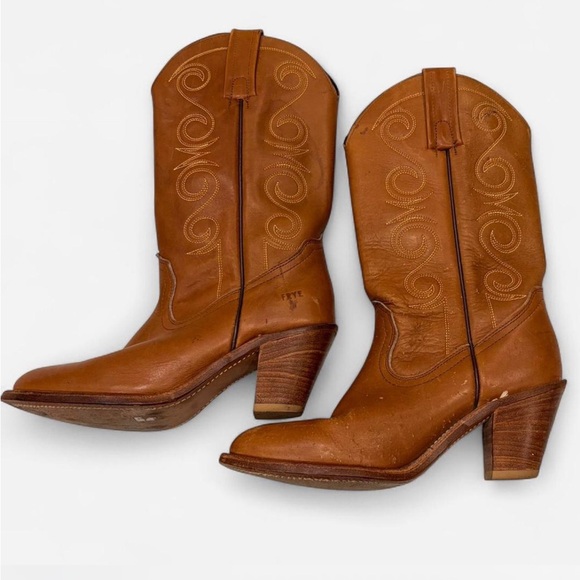 Frye Tan Leather Heeled Boots - Picture 3 of 8